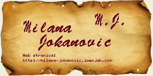 Milana Jokanović vizit kartica
